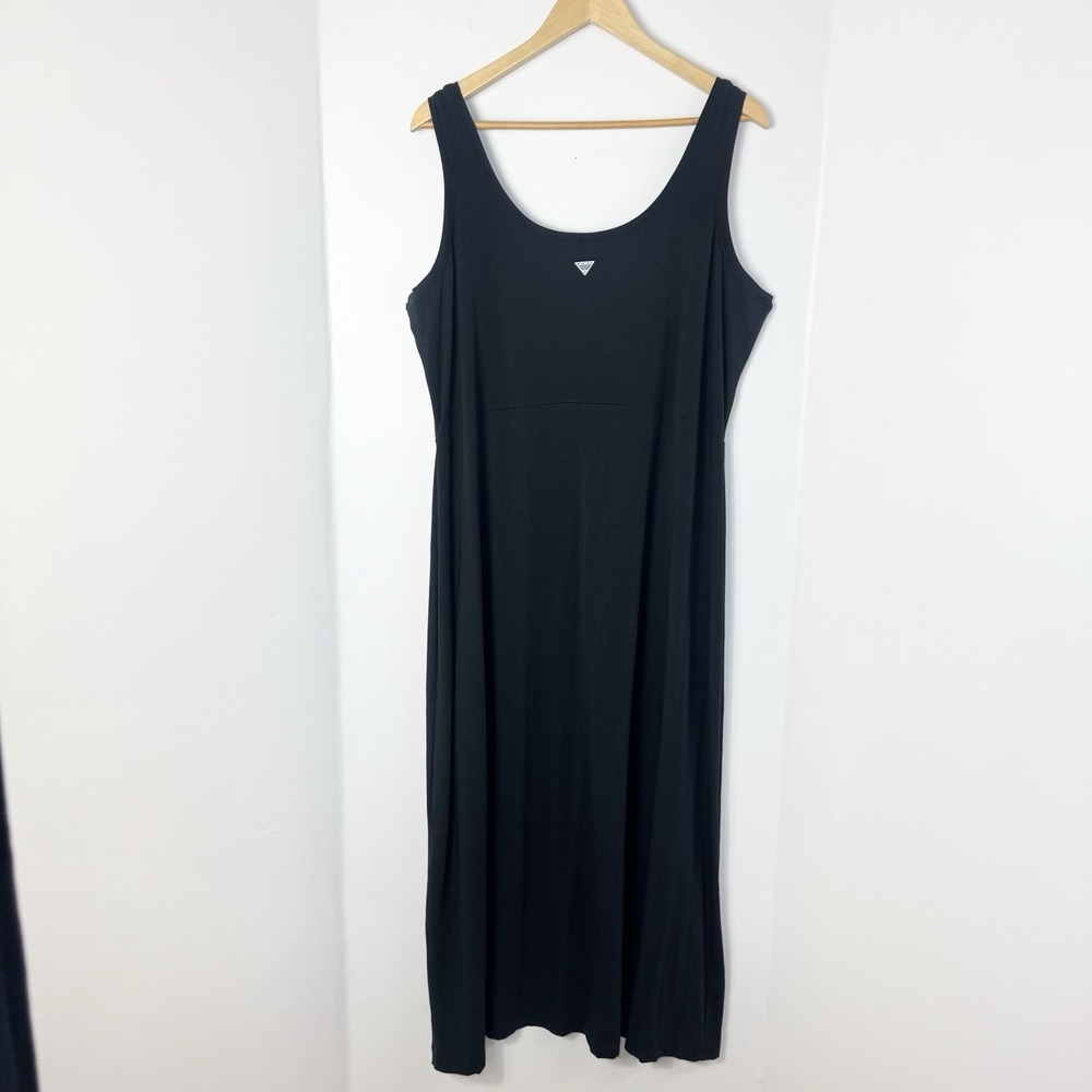 Columbia PFG Reel Beauty Maxi Dress 2XL Black Beach Outdoors Travel Stretch - Picture 2 of 9